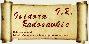 Isidora Radosavkić vizit kartica